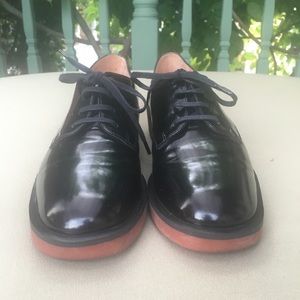 Robert Clergerie black glossy oxfords